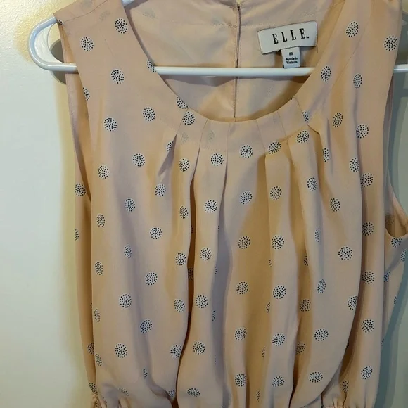 Elle Peach and Blue Midi Dress.  No Belt - Picture 4 of 5